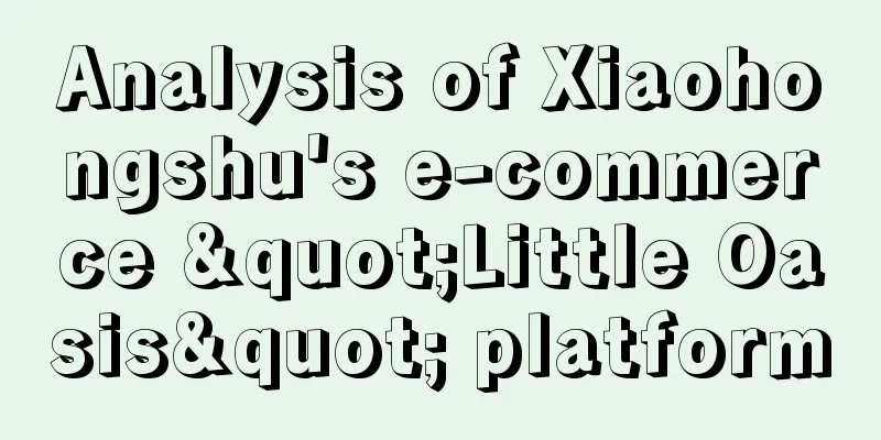 Analysis of Xiaohongshu's e-commerce "Little Oasis" platform