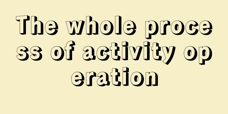 The whole process of activity operation