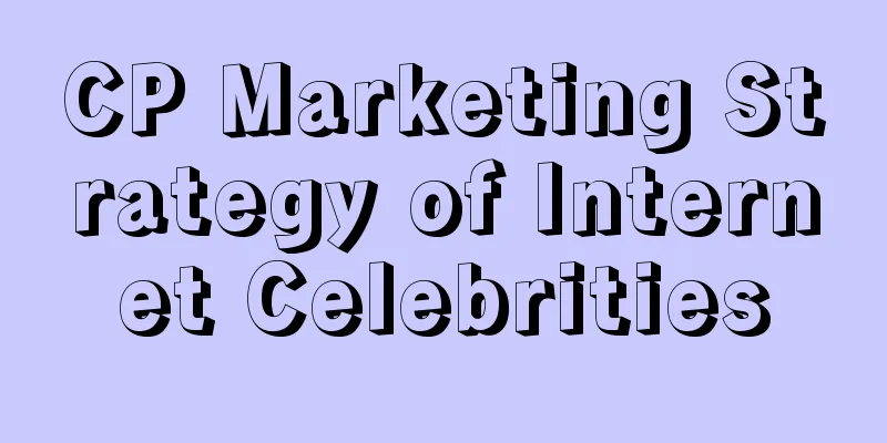 CP Marketing Strategy of Internet Celebrities