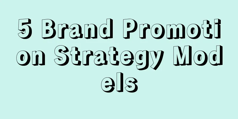 5 Brand Promotion Strategy Models