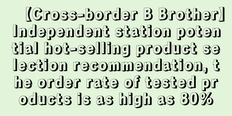 【Cross-border B Brother】Independent station potential hot-selling product selection recommendation, the order rate of tested products is as high as 80%