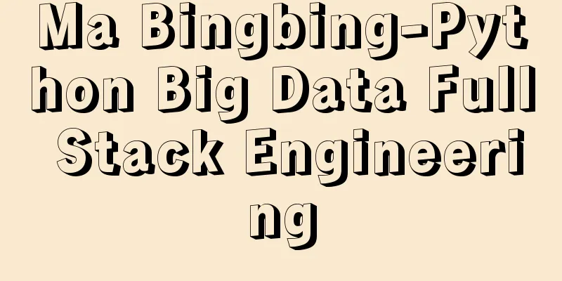 Ma Bingbing-Python Big Data Full Stack Engineering