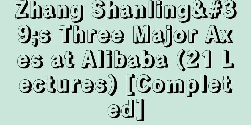 Zhang Shanling's Three Major Axes at Alibaba (21 Lectures) [Completed]