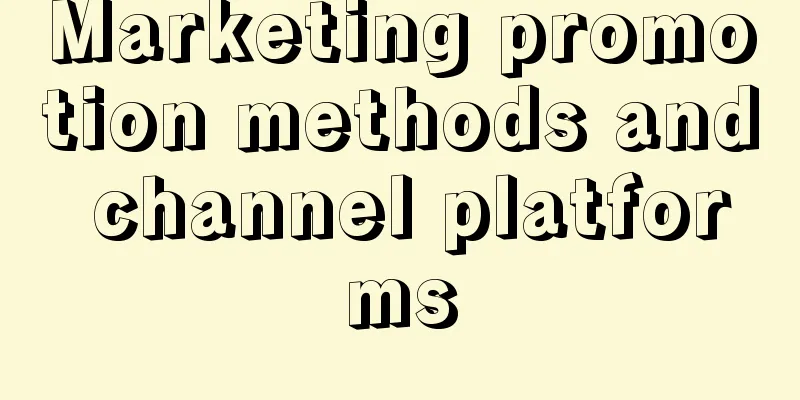 Marketing promotion methods and channel platforms