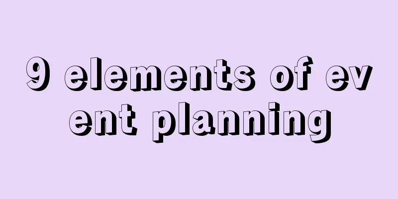 9 elements of event planning