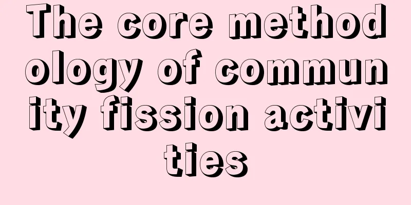 The core methodology of community fission activities