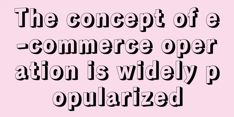 The concept of e-commerce operation is widely popularized