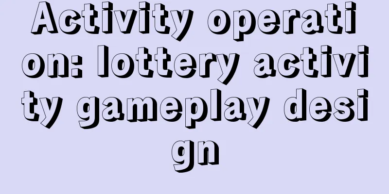 Activity operation: lottery activity gameplay design