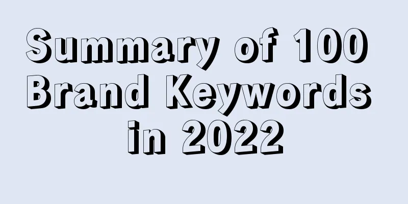 Summary of 100 Brand Keywords in 2022