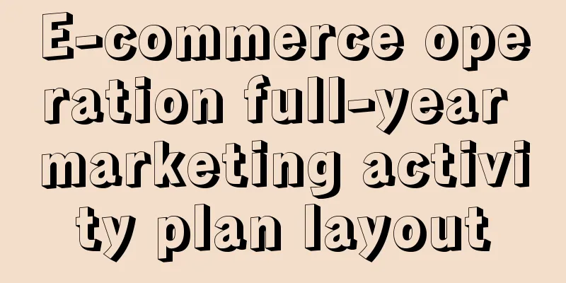 E-commerce operation full-year marketing activity plan layout