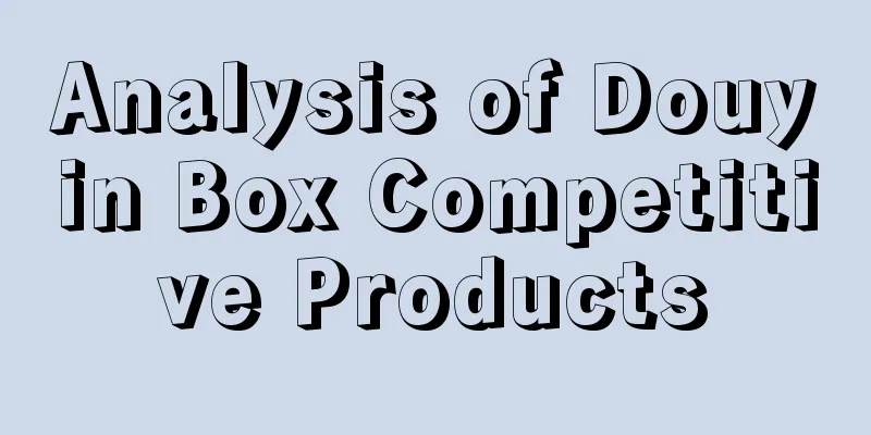 Analysis of Douyin Box Competitive Products