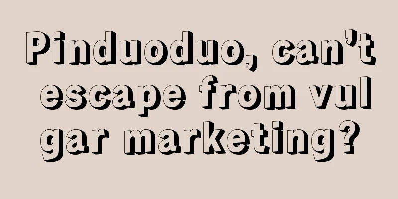 Pinduoduo, can’t escape from vulgar marketing?