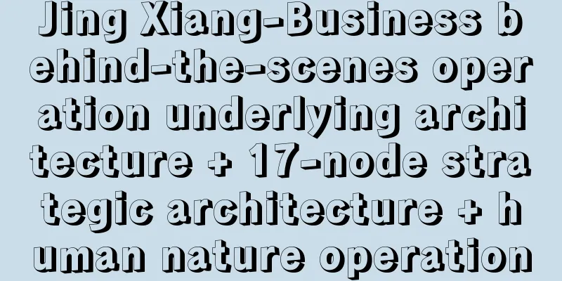 Jing Xiang-Business behind-the-scenes operation underlying architecture + 17-node strategic architecture + human nature operation