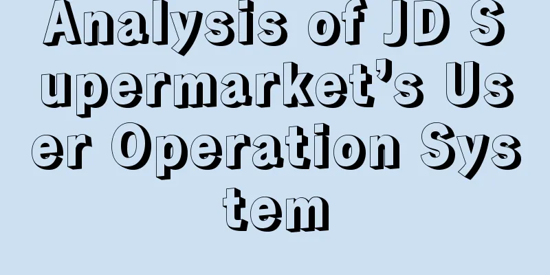 Analysis of JD Supermarket’s User Operation System