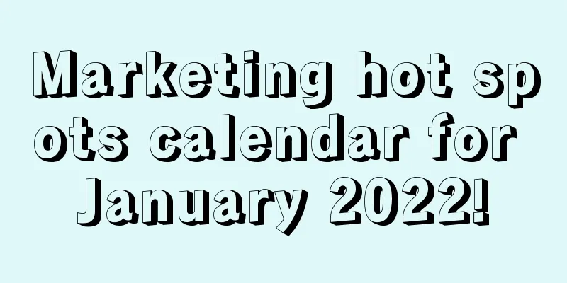 Marketing hot spots calendar for January 2022!