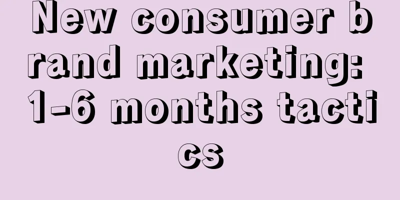 New consumer brand marketing: 1-6 months tactics