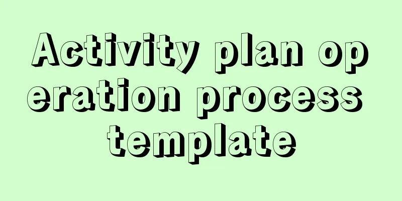 Activity plan operation process template