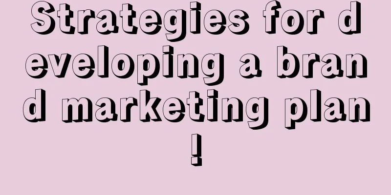 Strategies for developing a brand marketing plan!