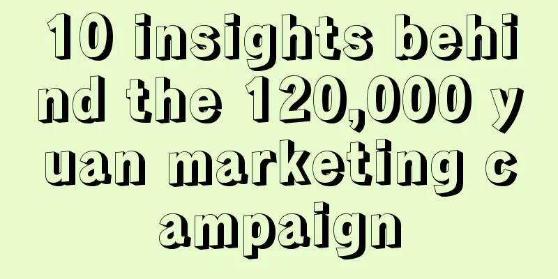 10 insights behind the 120,000 yuan marketing campaign