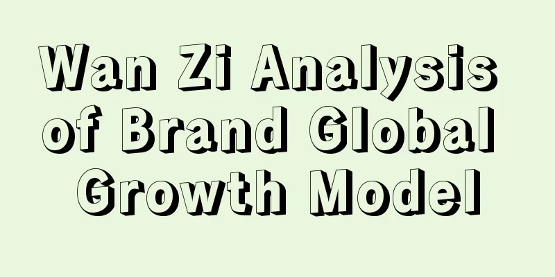 Wan Zi Analysis of Brand Global Growth Model