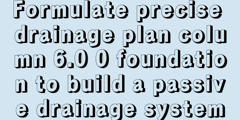 Formulate precise drainage plan column 6.0 0 foundation to build a passive drainage system