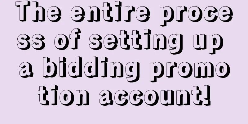 The entire process of setting up a bidding promotion account!