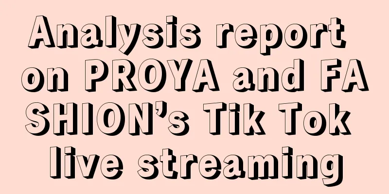 Analysis report on PROYA and FASHION’s Tik Tok live streaming