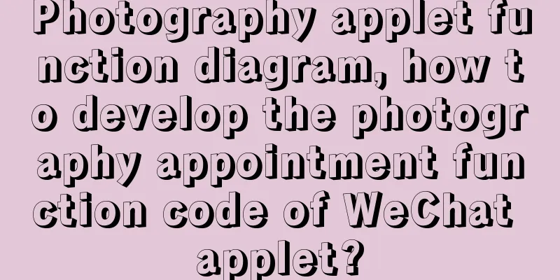 Photography applet function diagram, how to develop the photography appointment function code of WeChat applet?