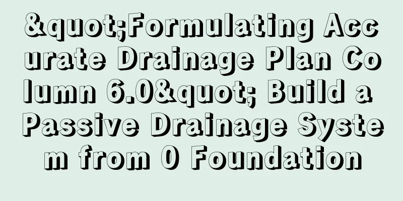 "Formulating Accurate Drainage Plan Column 6.0" Build a Passive Drainage System from 0 Foundation