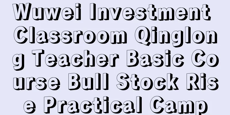 Wuwei Investment Classroom Qinglong Teacher Basic Course Bull Stock Rise Practical Camp