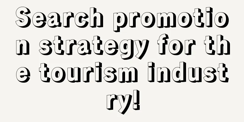 Search promotion strategy for the tourism industry!