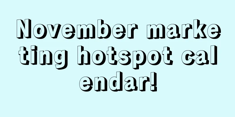 November marketing hotspot calendar!