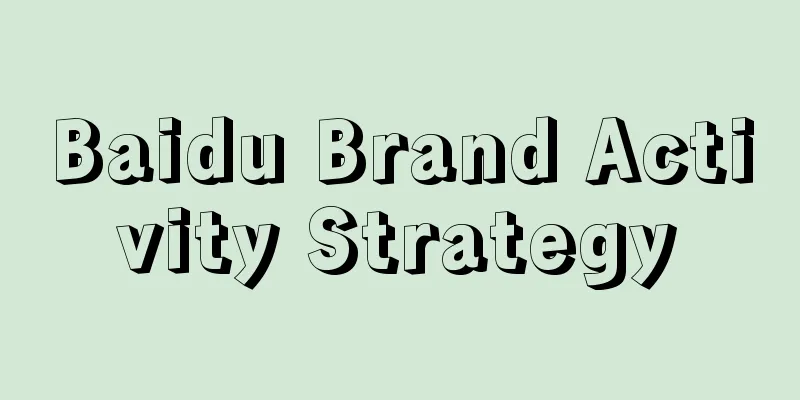 Baidu Brand Activity Strategy