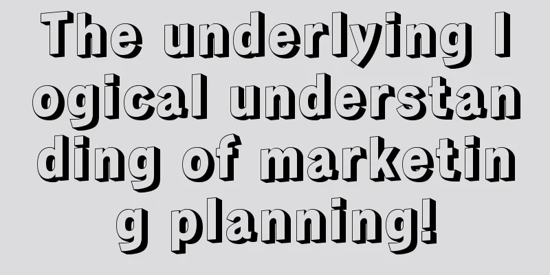 The underlying logical understanding of marketing planning!