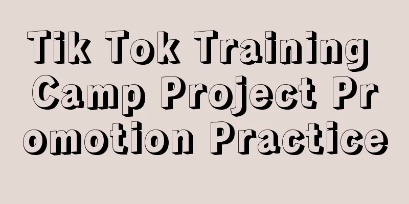 Tik Tok Training Camp Project Promotion Practice