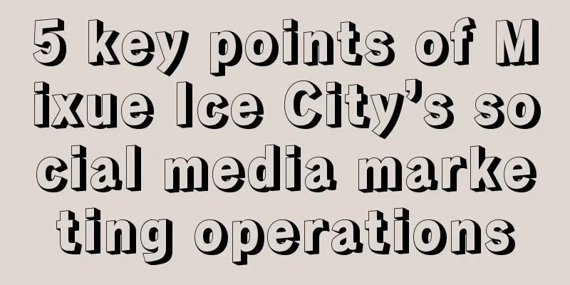 5 key points of Mixue Ice City’s social media marketing operations