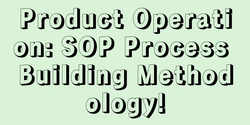 Product Operation: SOP Process Building Methodology!