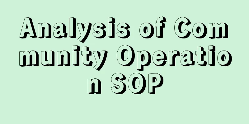 Analysis of Community Operation SOP