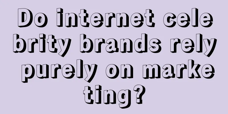 Do internet celebrity brands rely purely on marketing?