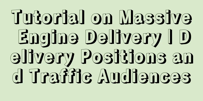 Tutorial on Massive Engine Delivery | Delivery Positions and Traffic Audiences