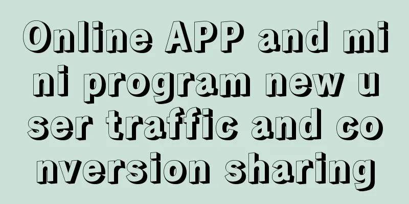 Online APP and mini program new user traffic and conversion sharing