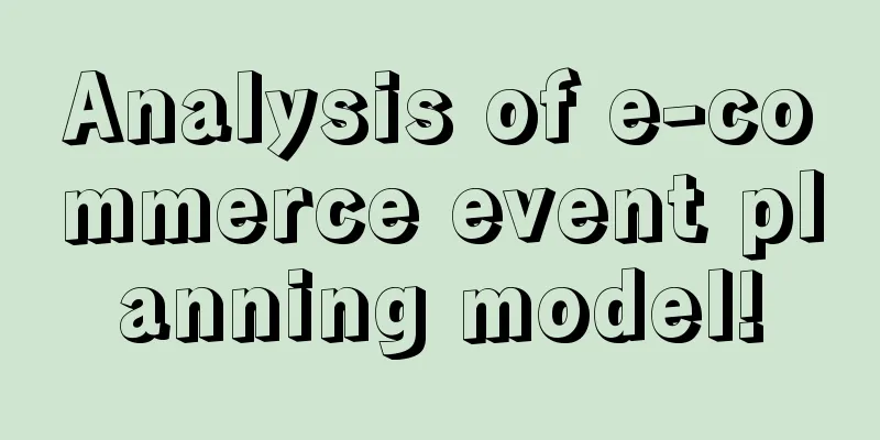 Analysis of e-commerce event planning model!