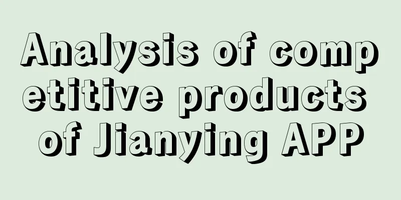 Analysis of competitive products of Jianying APP