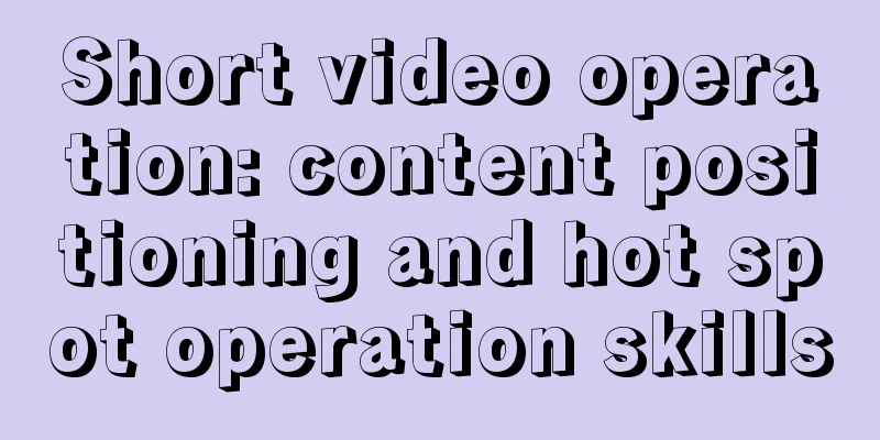 Short video operation: content positioning and hot spot operation skills