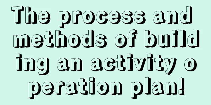 The process and methods of building an activity operation plan!