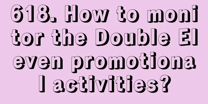 618. How to monitor the Double Eleven promotional activities?