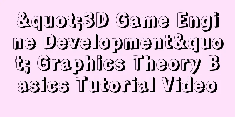 "3D Game Engine Development" Graphics Theory Basics Tutorial Video