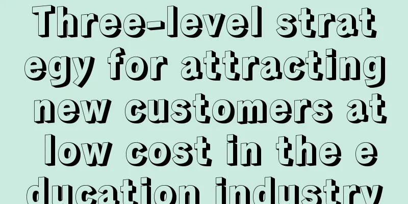 Three-level strategy for attracting new customers at low cost in the education industry