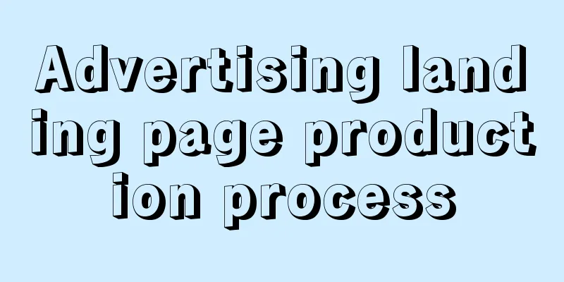 Advertising landing page production process