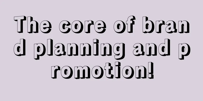 The core of brand planning and promotion!